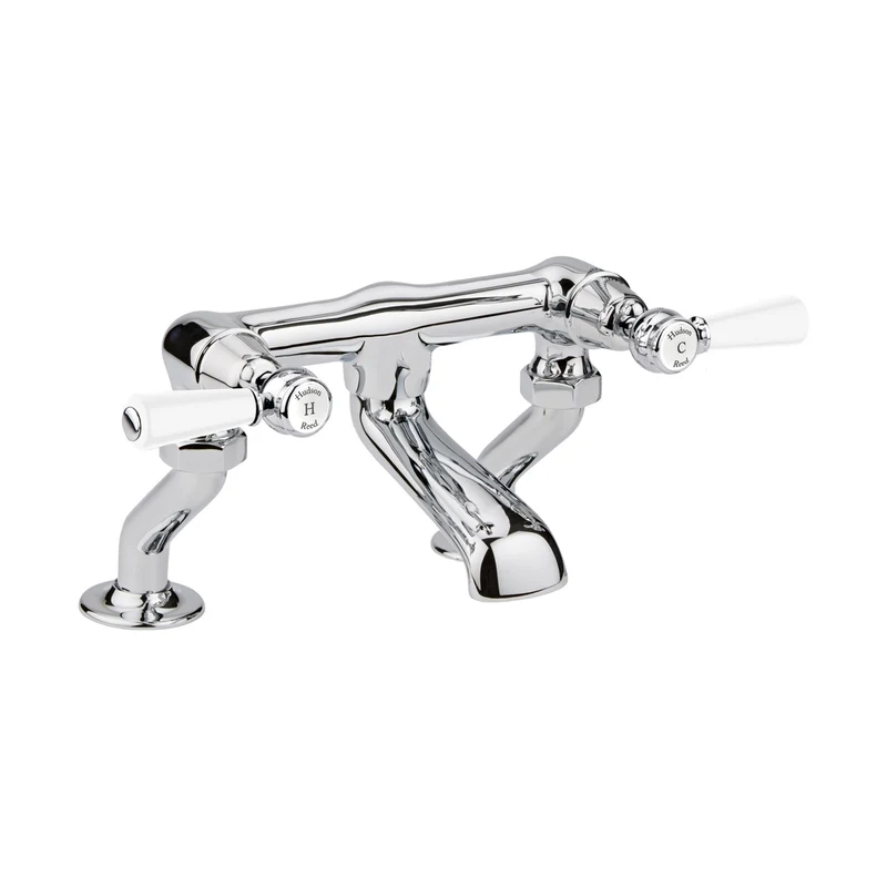 Hudson Reed Topaz Deck Mounted Bath Filler Trad Chrome Brass 175x338x217mm - BC303DL