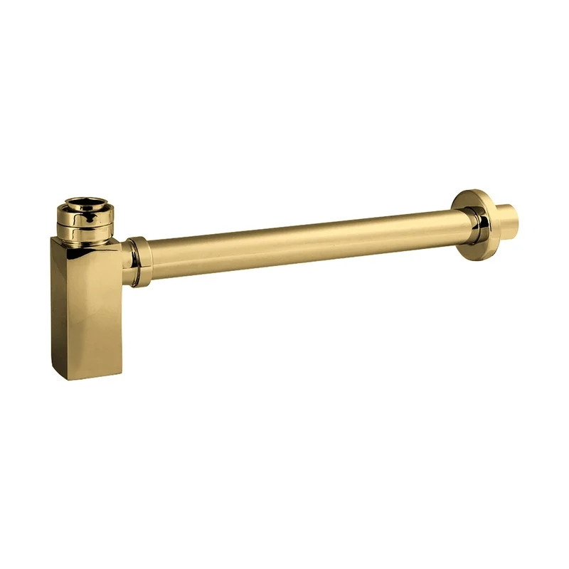 Hudson Reed Basin Accessories Square Bottle Trap & Extention Tube Contemp Brushed Brass Brass 182x70x70mm