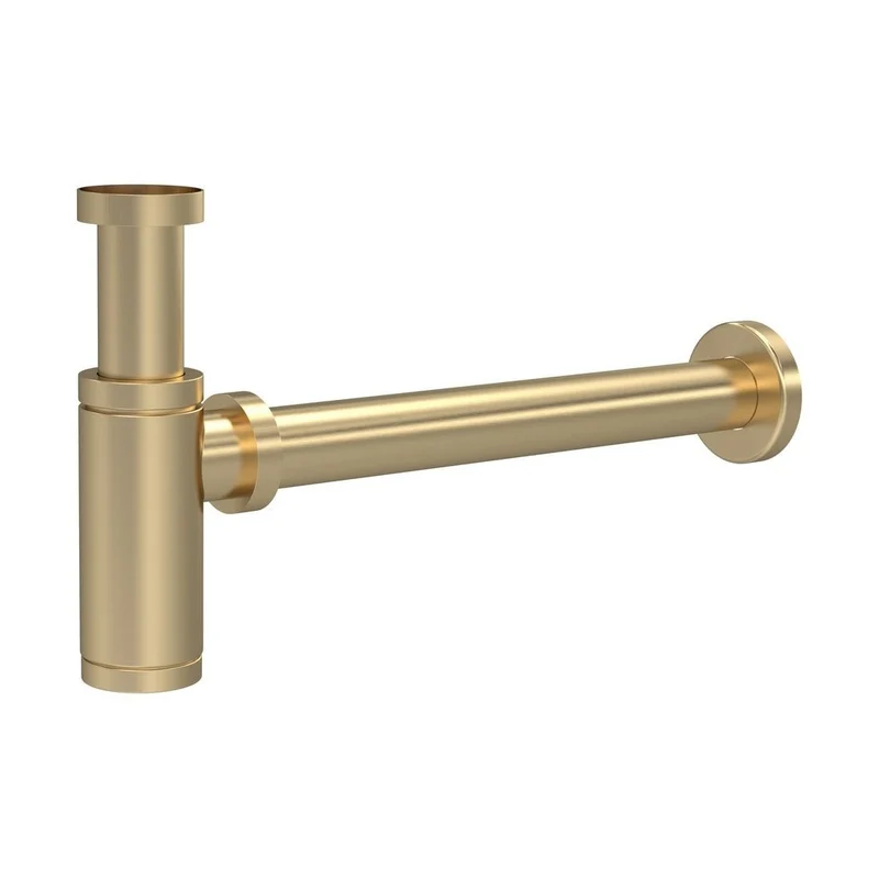 Hudson Reed Basin Accessories Minimalist Bottle Trap Contemp Brushed Brass Brass 115x70x51mm