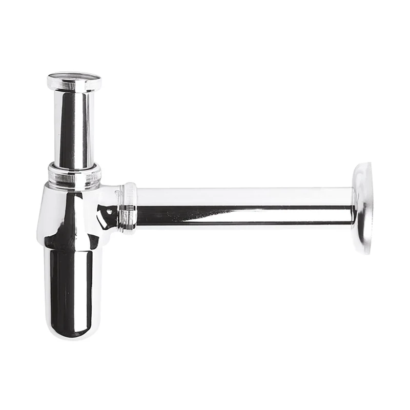 Hudson Reed Basin Accessories Bottle Trap Contemp Chrome Brass 263x77x77mm