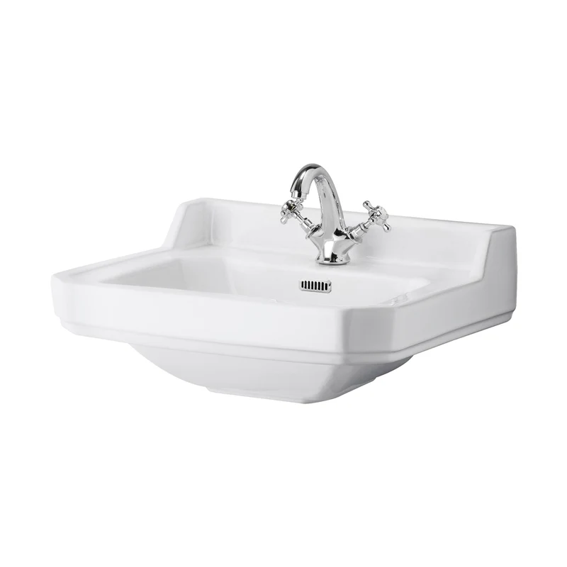 Hudson Reed Richmond 500mm Basin (1 Tap Hole) Trad White Vitreous China 223x500x350mm