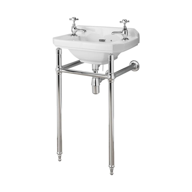 Hudson Reed Richmond 515mm Cloakroom Basin (2 Tap Hole) Trad White Vitreous China 270x515x300mm