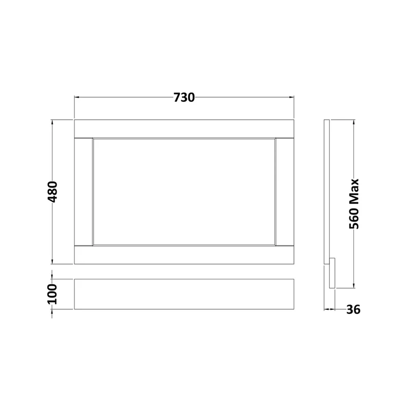 Hudson Reed Old London 750mm End Panel Trad Twilight Blue MDF Vinyl Textured Woodgrain 560x730x36mm