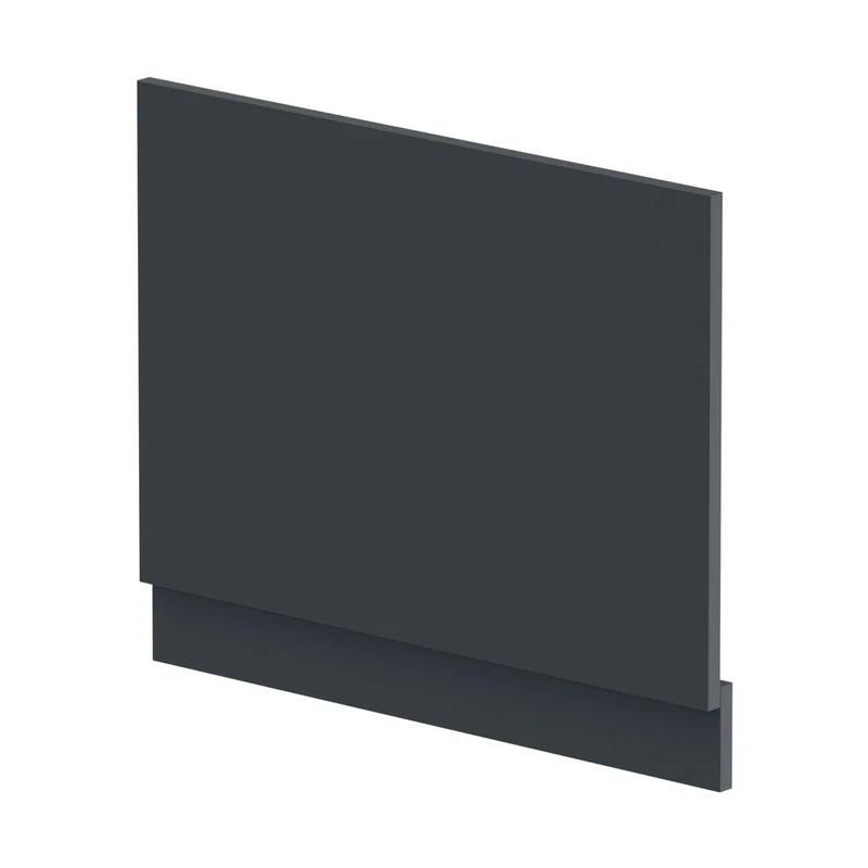 Hudson Reed Bath Panels Straight End Panel & Plinth (700mm) Contemp Soft Black MDF Painted Matt 560x680x36mm
