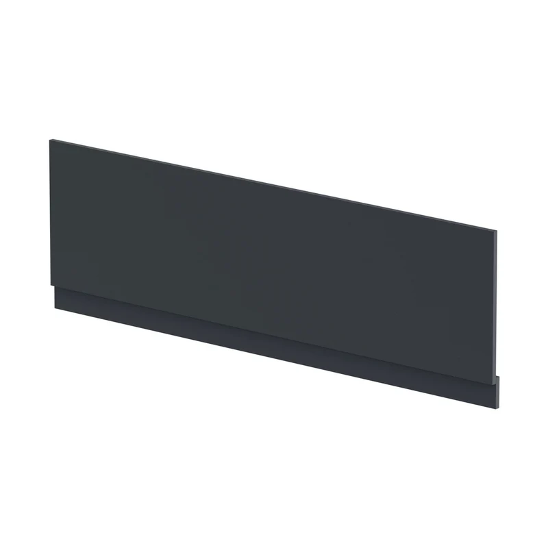 Hudson Reed Bath Panels Straight Front Panel & Plinth (1800mm) Contemp Soft Black MDF Painted Matt 560x1795x36mm