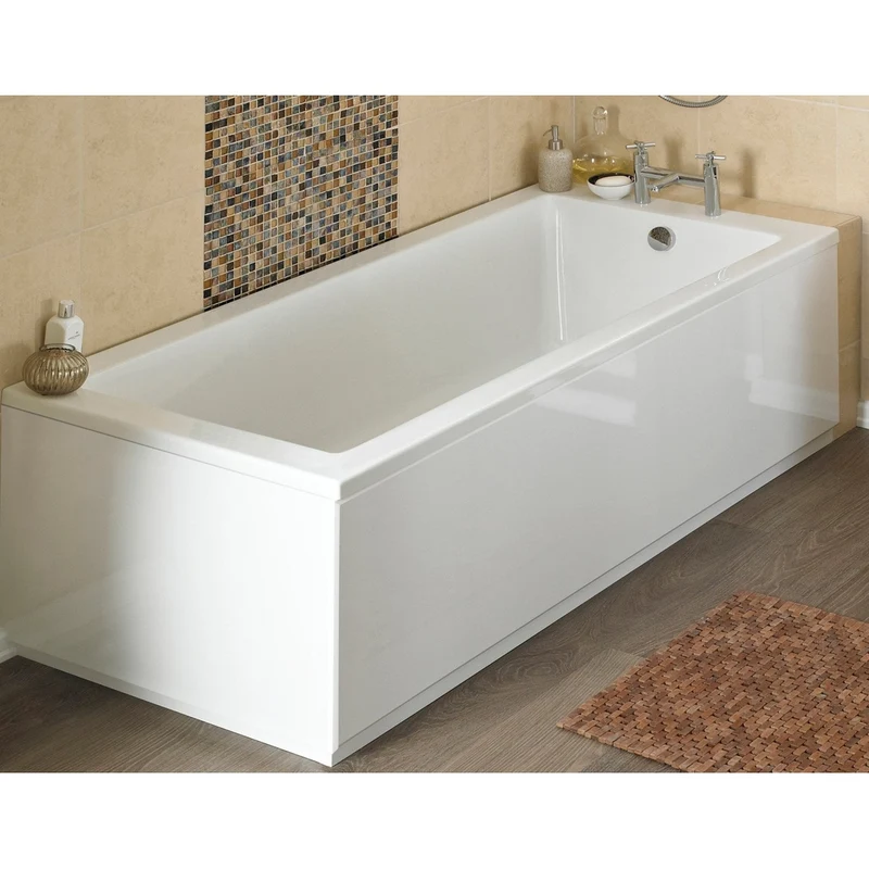 Hudson Reed Fusion Straight End Panel & Plinth (800mm) Contemp Gloss White MDF Painted Gloss 560x780x36mm