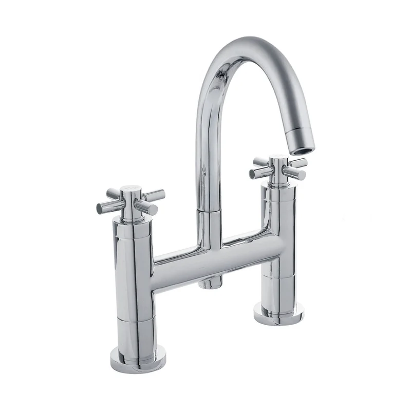 Hudson Reed Tec Crosshead Bath Filler Contemp Chrome Brass 319x230x50mm