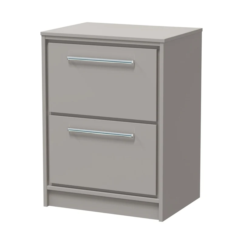 Hudson Reed Lille 600mm Floor Standing 2-drawer Vanity With Worktop Contemp Pebble Grey MFC Smooth Matt 818x605x460mm