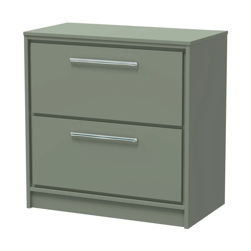 Hudson Reed Lille 800mm Floor Standing 2-drawer Vanity With Worktop Contemp Fern Green MFC Smooth Matt 818x805x460mm