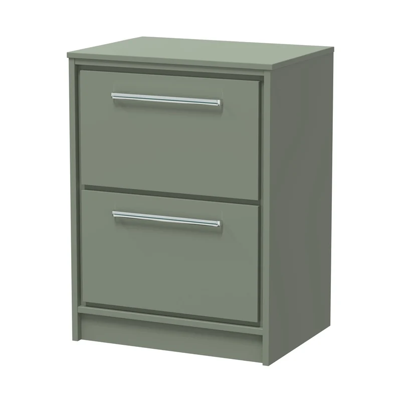 Hudson Reed Lille 600mm Floor Standing 2-drawer Vanity With Worktop Contemp Fern Green MFC Smooth Matt 818x605x460mm