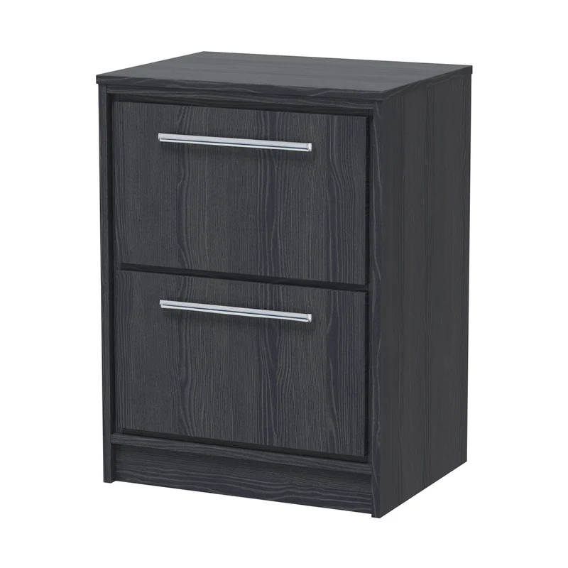 Hudson Reed Lille 600mm Floor Standing 2-drawer Vanity With Worktop Contemp Graphite Grey Woodgrain MFC Textured Woodgrain 818x605x460mm