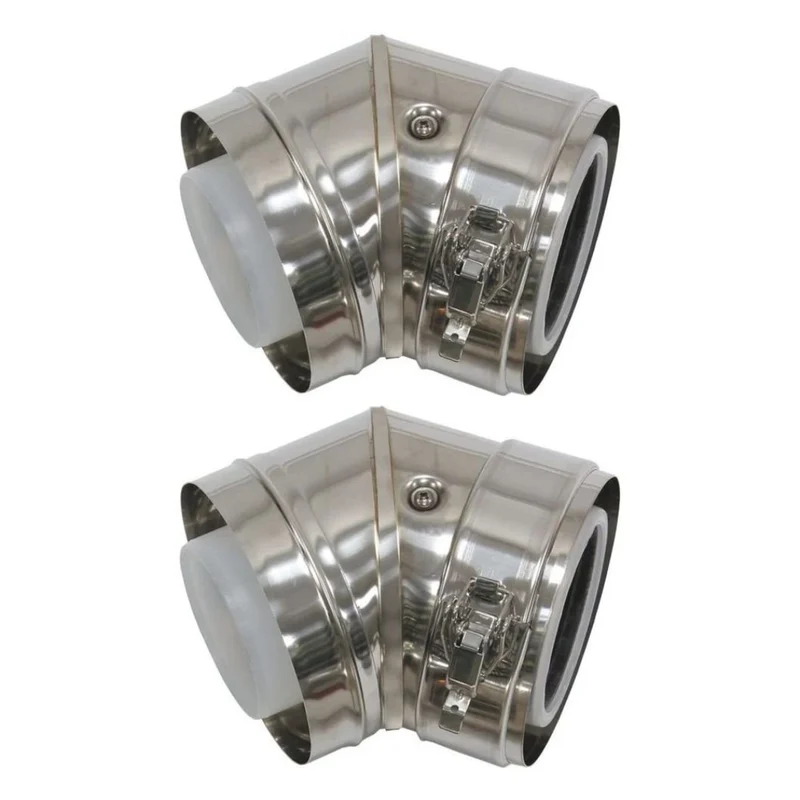 Vaillant Stainless Steel 80/125 45 Degree Facade/ Plume Bends (Pack Of 2)