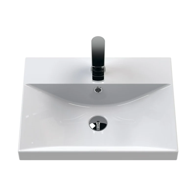 Hudson Reed Urban 500mm Floor Standing 2 Door/drawer Unit & Basin 3 Contemp Satin Green MFC Painted Matt 860x510x395mm