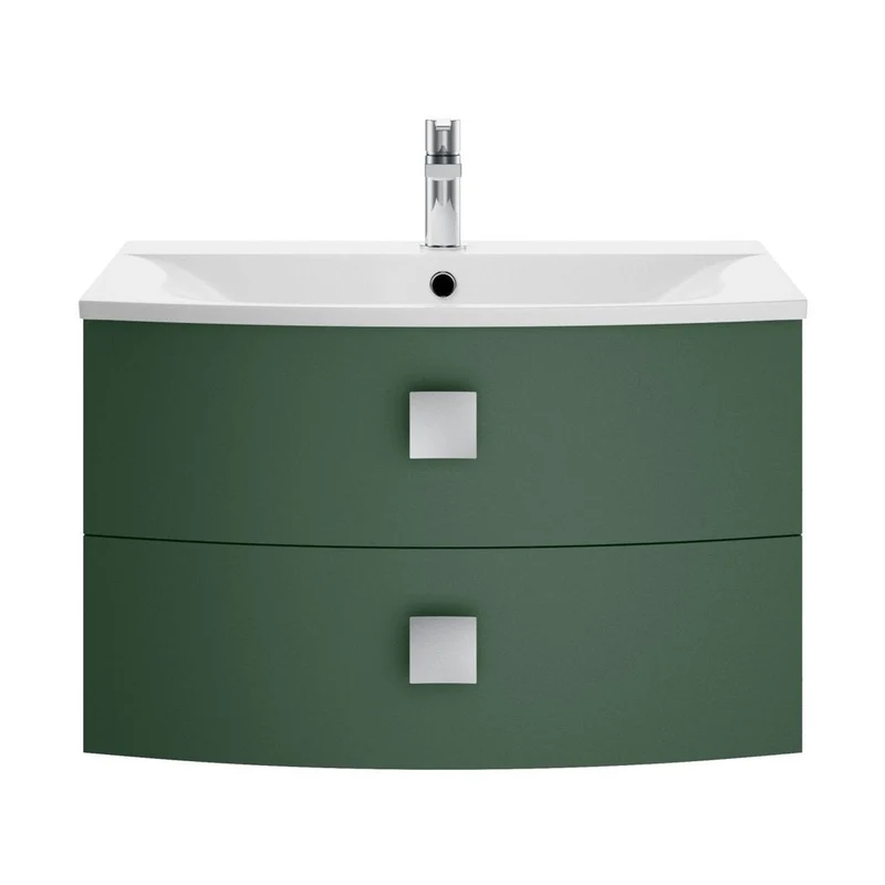 Hudson Reed Sarenna 700mm Cabinet & Basin Contemp Hunter Green MFC Smooth Matt 448x712x504mm