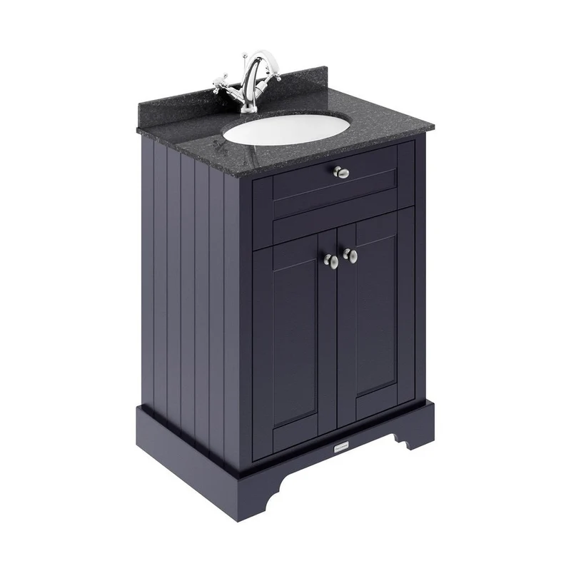 Hudson Reed Old London 600mm Cabinet & Marble Top (1th) Trad Twilight Blue MDF Vinyl Textured Woodgrain 886x620x470mm - LOF321
