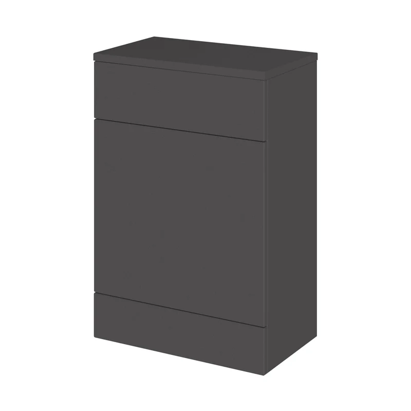 Hudson Reed Fusion 600mm Wc Unit & Co-ordinating Top Contemp Gloss Grey MFC Painted Gloss 882x605x360mm