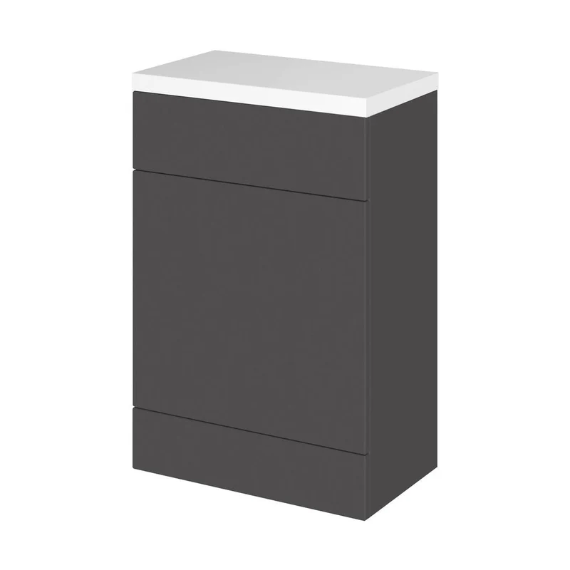 Hudson Reed Fusion Wc Unit & Polymarble Top Contemp Gloss Grey MFC Painted Gloss 904x605x360mm