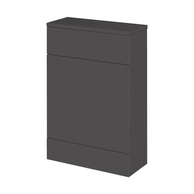 Hudson Reed Fusion 600mm Compact Wc Unit & Co-ordinating Top Contemp Gloss Grey MFC Painted Gloss 882x605x260mm