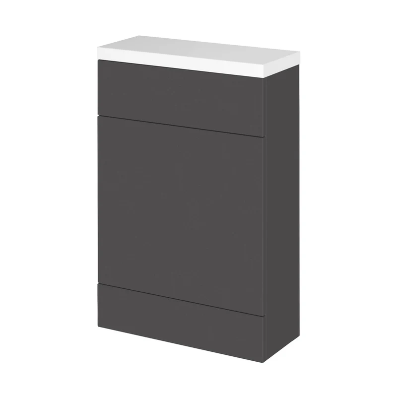 Hudson Reed Fusion Wc Unit & Polymarble Top - Compact Contemp Gloss Grey MFC Painted Gloss 904x605x260mm