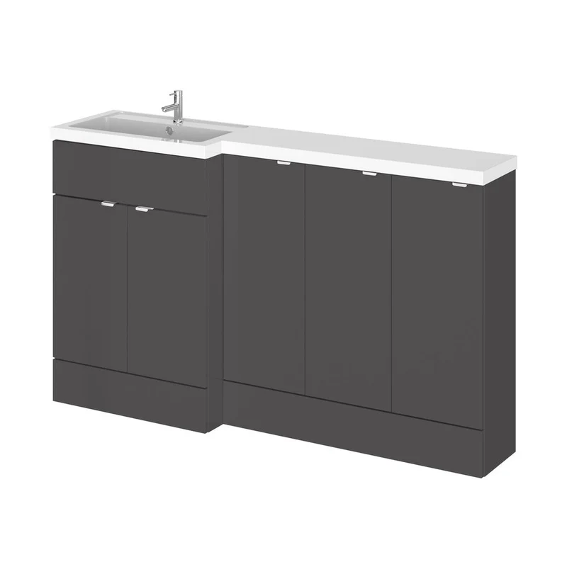 Hudson Reed Fusion 1500mm Combination Contemp Gloss Grey MFC Painted Gloss 904x1505x360mm