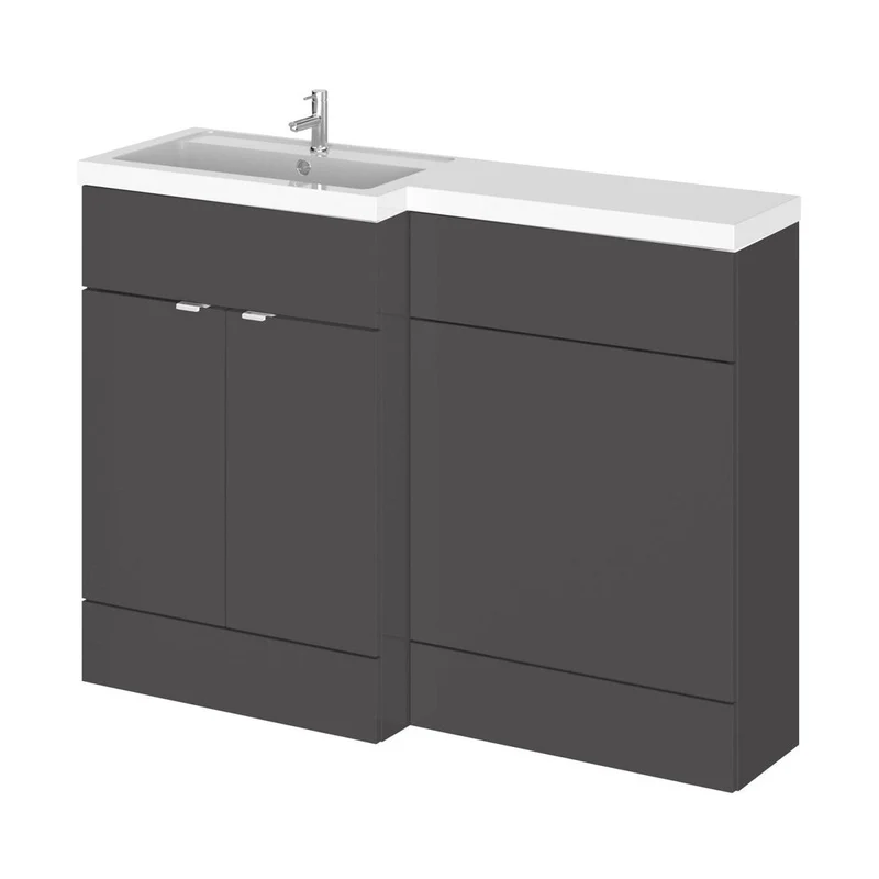 Hudson Reed Fusion 1200mm Left Hand Combination Contemp Gloss Grey MFC Painted Gloss 904x1205x360mm - CBI909