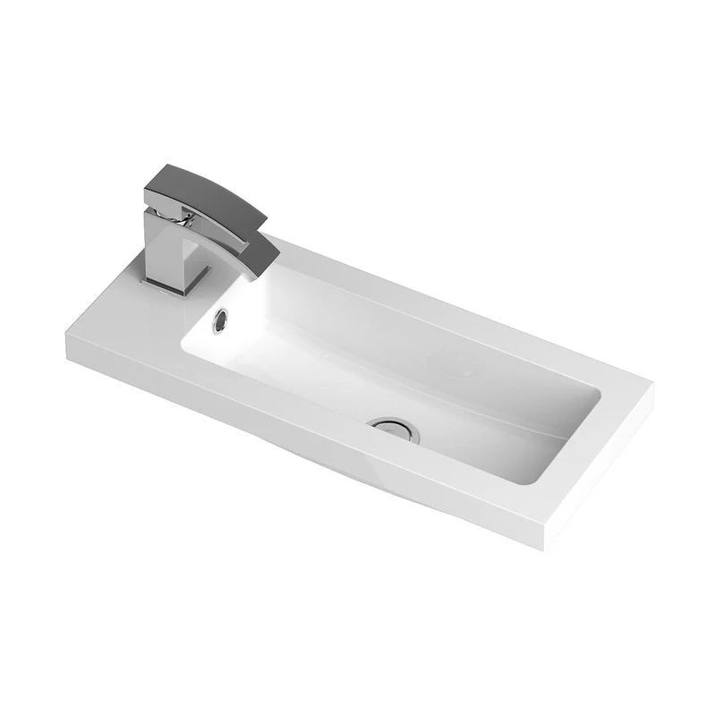 Hudson Reed Fusion 600mm Vanity Unit & Basin - Compact Contemp Gloss Grey MFC Painted Gloss 904x605x260mm