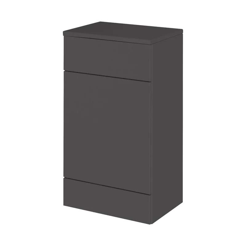 Hudson Reed Fusion 500mm Wc Unit & Co-ordinating Top Contemp Gloss Grey MFC Painted Gloss 882x505x360mm
