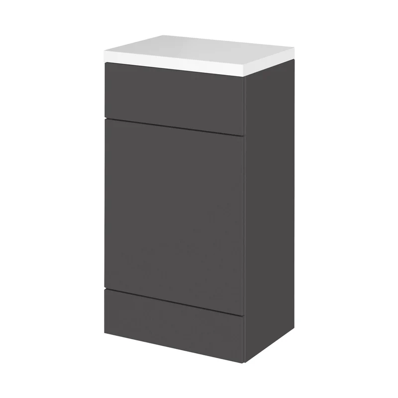 Hudson Reed Fusion Wc Unit & Top Contemp Gloss Grey MFC Painted Gloss 904x505x360mm
