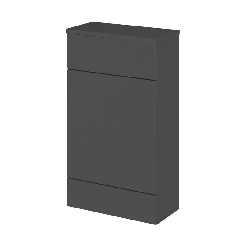 Hudson Reed Fusion 500mm Compact Wc Unit & Co-ordinating Top Contemp Gloss Grey MFC Painted Gloss 882x505x260mm