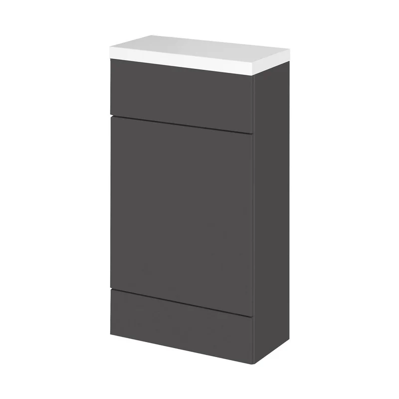 Hudson Reed Fusion Wc Unit & Top - Compact Contemp Gloss Grey MFC Painted Gloss 904x505x260mm
