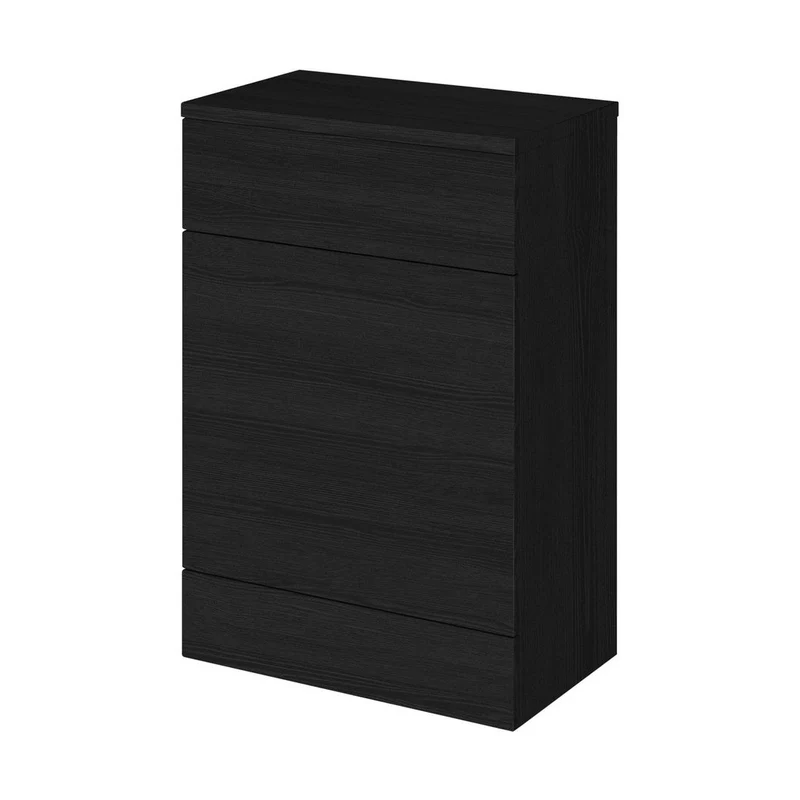Hudson Reed Fusion 600mm Wc Unit & Co-ordinating Top Contemp Charcoal Black MFC Textured Woodgrain 882x605x360mm