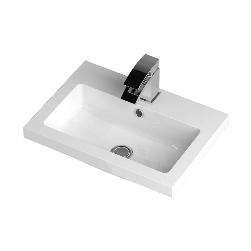 Hudson Reed Fusion 500mm Vanity Unit & Basin Contemp Anthracite Woodgrain MFC Textured Woodgrain 904x505x360mm