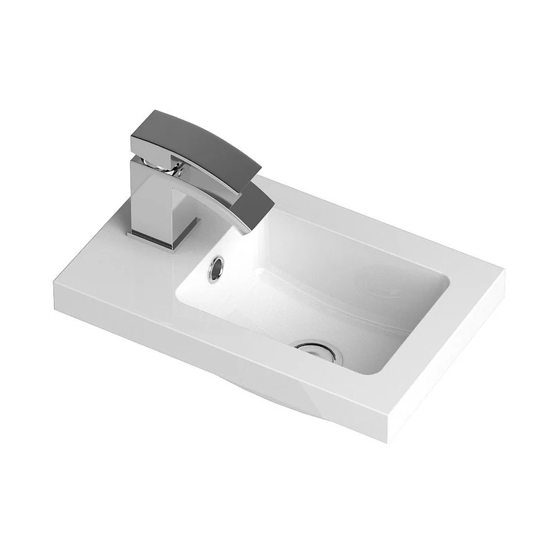 Hudson Reed Fusion 400mm Vanity Unit & Basin - Compact Contemp Anthracite Woodgrain MFC Textured Woodgrain 904x405x260mm