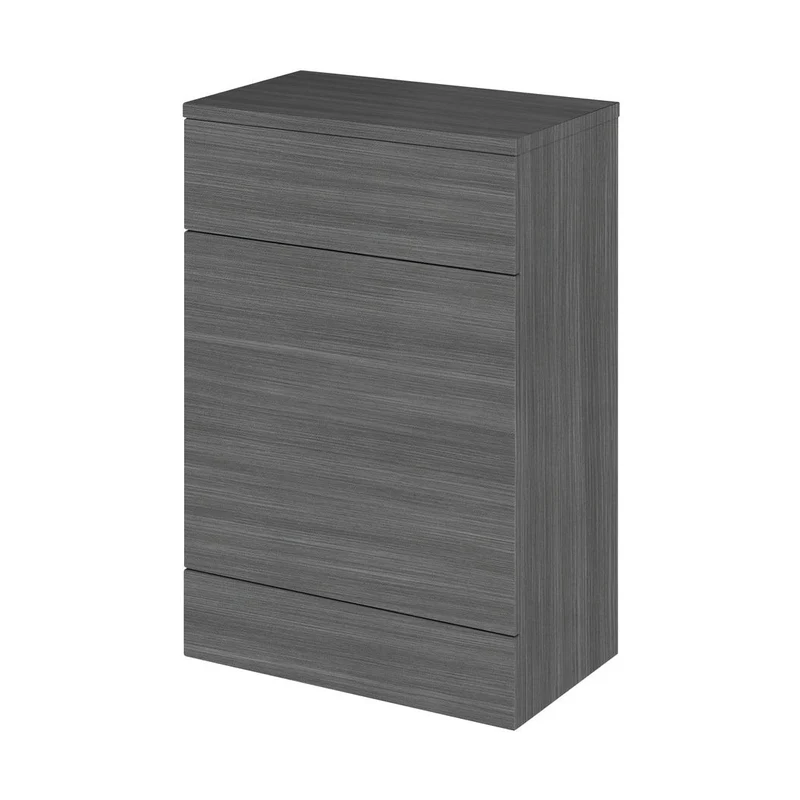 Hudson Reed Fusion 600mm Wc Unit & Co-ordinating Top Contemp Anthracite Woodgrain MFC Textured Woodgrain 882x605x360mm