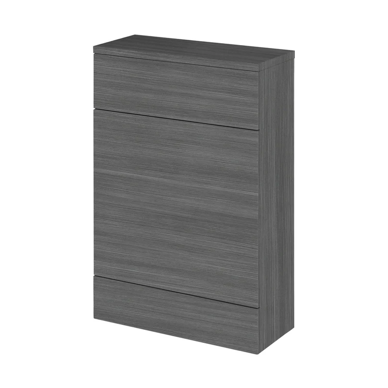 Hudson Reed Fusion 600mm Compact Wc Unit & Co-ordinating Top Contemp Anthracite Woodgrain MFC Textured Woodgrain 882x605x260mm