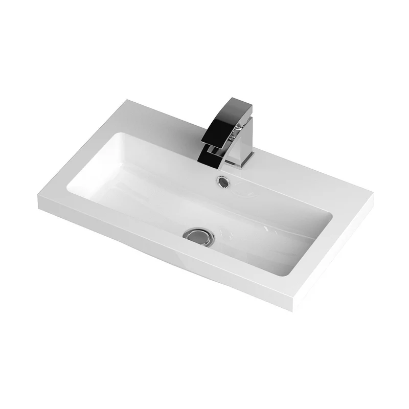 Hudson Reed Fusion 600mm Vanity Unit & Basin Contemp Anthracite Woodgrain MFC Textured Woodgrain 904x605x360mm