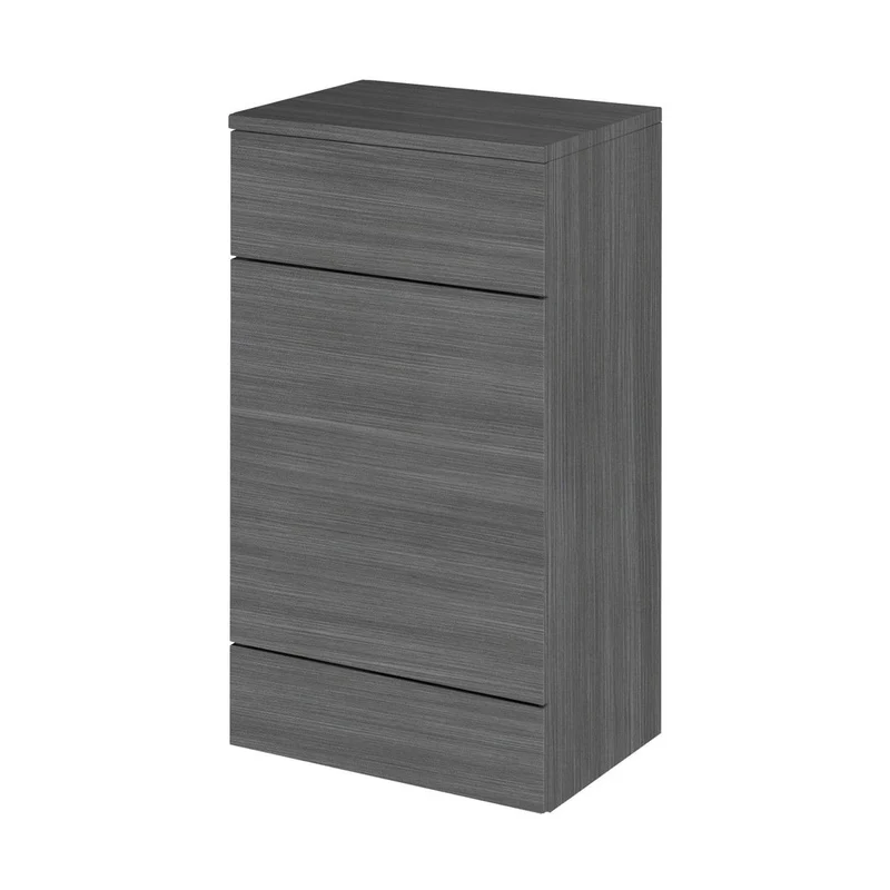 Hudson Reed Fusion 500mm Wc Unit & Co-ordinating Top Contemp Anthracite Woodgrain MFC Textured Woodgrain 882x505x360mm