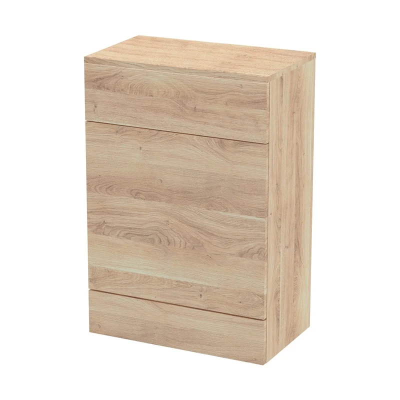 Hudson Reed Fusion 600mm Wc Unit (355mm Deep) Contemp Bleached Oak MFC Textured Woodgrain 882x605x360mm