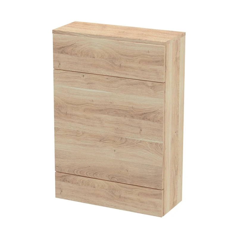 Hudson Reed Fusion 600mm Wc Unit (255mm Deep) Contemp Bleached Oak MFC Textured Woodgrain 882x605x260mm