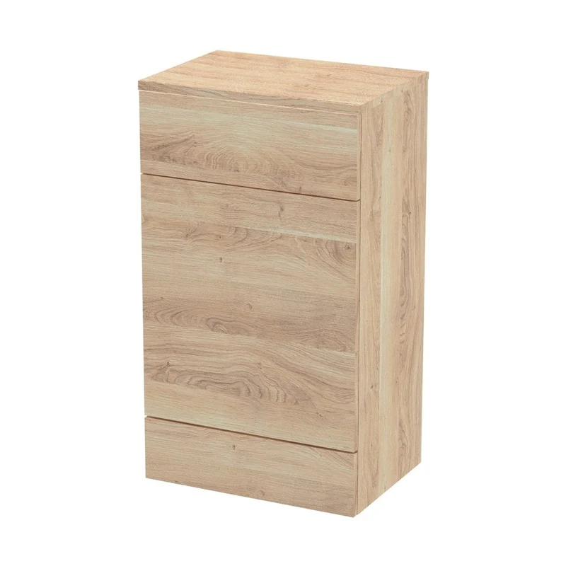 Hudson Reed Fusion 500mm Wc Unit (355mm Deep) Contemp Bleached Oak MFC Textured Woodgrain 882x505x360mm