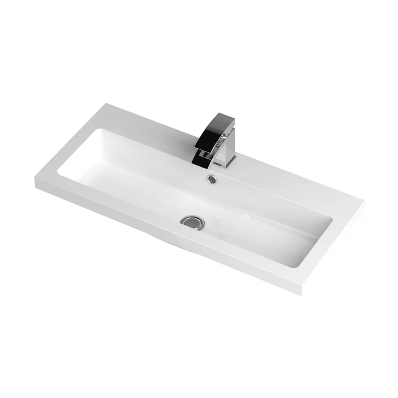 Hudson Reed Fusion 800mm Vanity Unit & Basin Contemp Gloss White MFC Painted Gloss 904x805x360mm