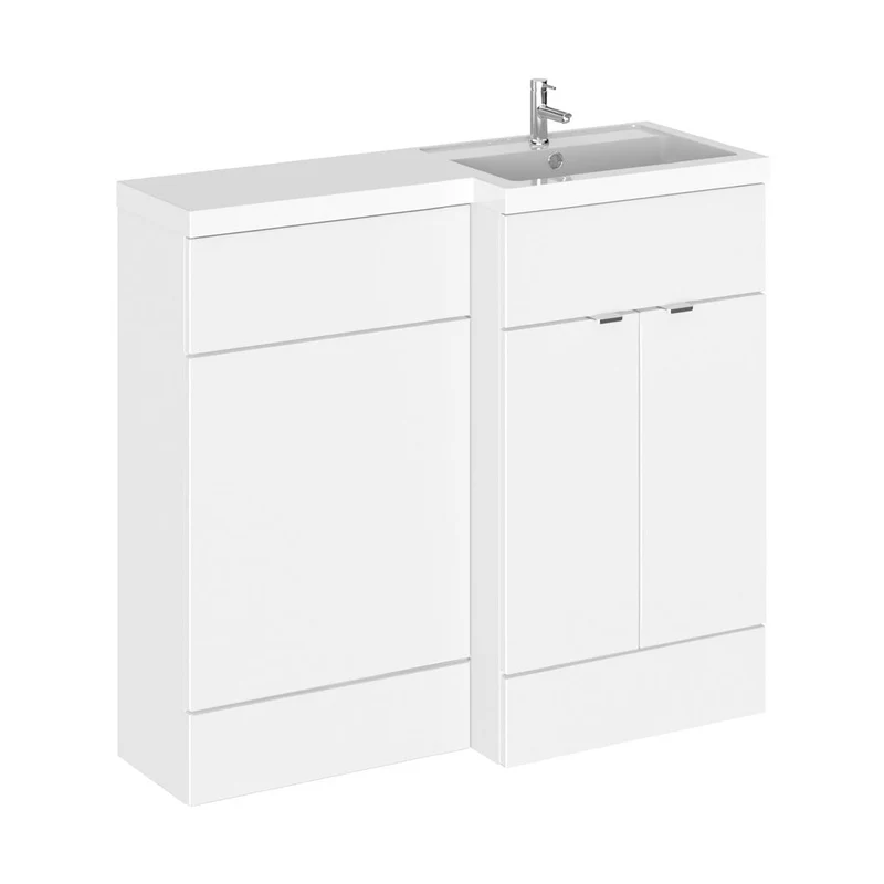 Hudson Reed Fusion 1000mm Right Hand Combination Contemp Gloss White MFC Painted Gloss 904x1005x360mm