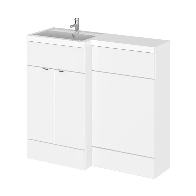 Hudson Reed Fusion 1000mm Left Hand Combination Contemp Gloss White MFC Painted Gloss 904x1005x360mm