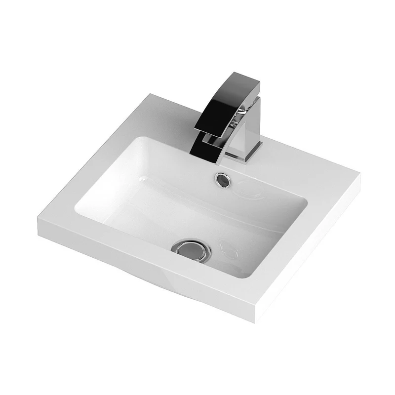 Hudson Reed Fusion 400mm Vanity Unit & Basin Contemp Gloss White MFC Painted Gloss 904x405x400mm