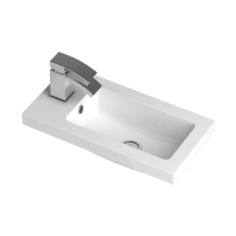 Hudson Reed Fusion 500mm Vanity Unit & Basin - Compact Contemp Gloss White MFC Painted Gloss 904x505x260mm