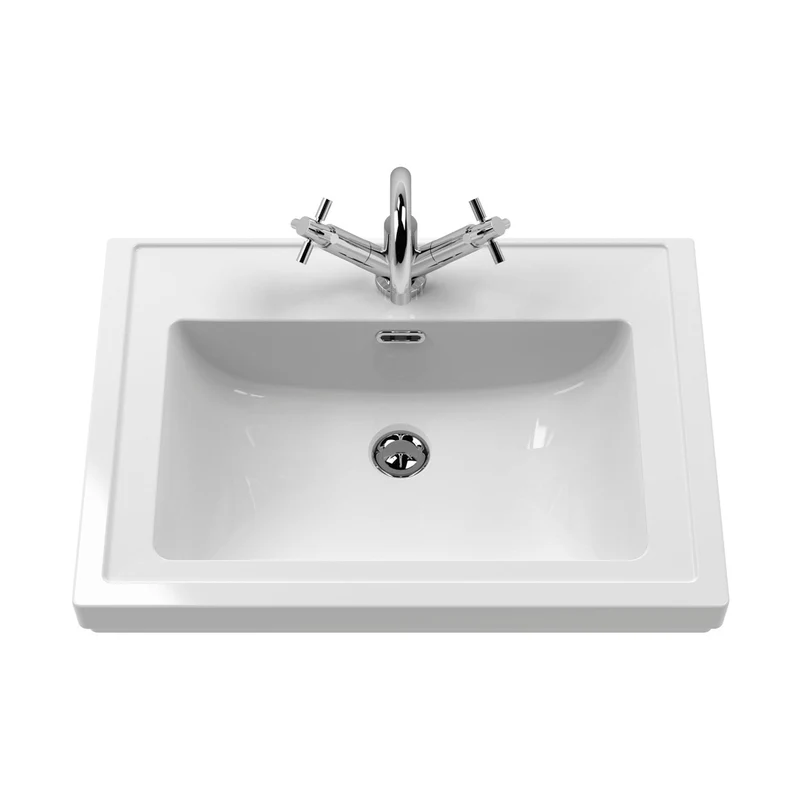 Hudson Reed Bexley 600mm Floor Standing Vanity & Basin 1th Trad Indigo Blue Fireclay,MDF Vinyl Smooth Matt 865x630x471mm