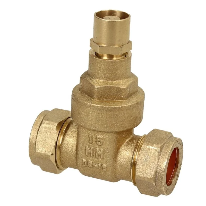 V&G Compression 15mm Lockshield Gate Valve