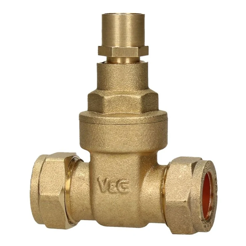 V&G Compression 15mm Lockshield Gate Valve