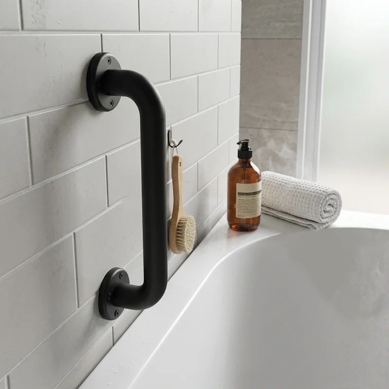 Barre d'appui droite en acier inoxydable 300 mm - Série Black