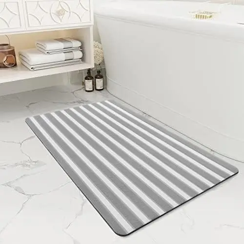 StripeDry Badmat – Gestreepte Mat voor de Badkamer | Ymonde